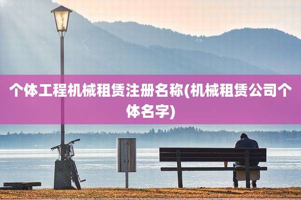 个体工程机械租赁注册名称(机械租赁公司个体名字)