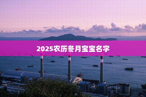 2025农历冬月宝宝名字