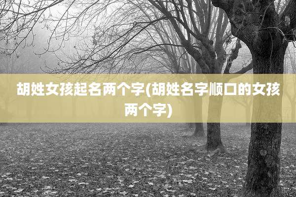 胡姓女孩起名两个字(胡姓名字顺口的女孩两个字)