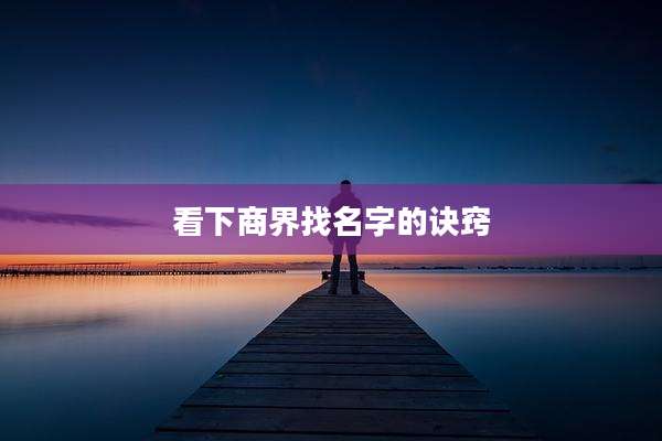 看下商界找名字的诀窍