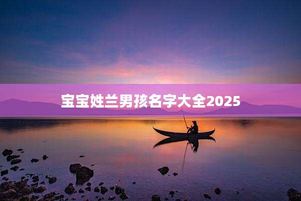 宝宝姓兰男孩名字大全2025