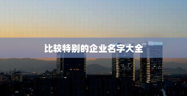 比较特别的企业名字大全