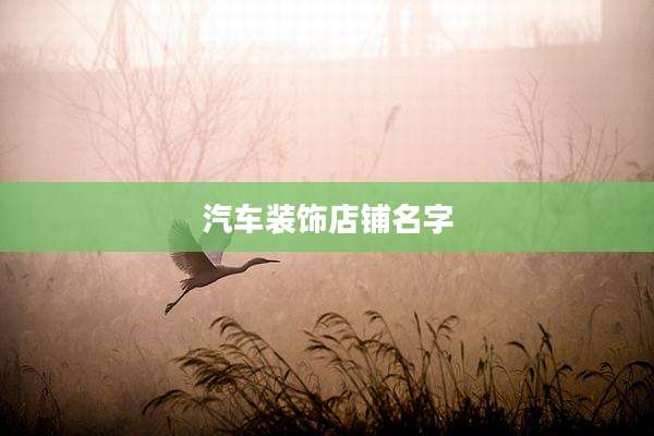 汽车装饰店铺名字