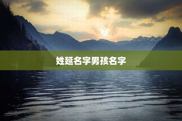 姓延名字男孩名字