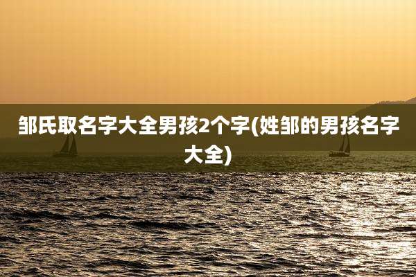 邹氏取名字大全男孩2个字(姓邹的男孩名字大全)