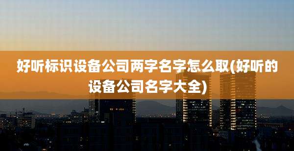 好听标识设备公司两字名字怎么取(好听的设备公司名字大全)