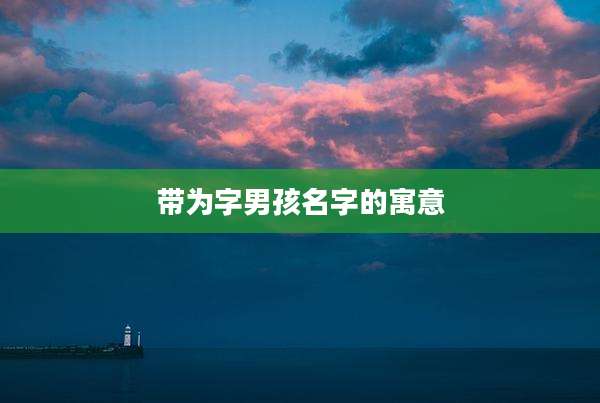 带为字男孩名字的寓意