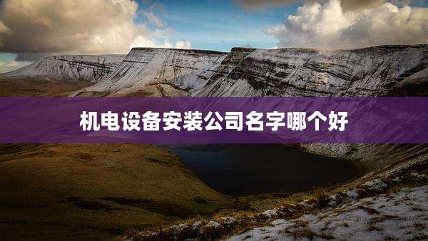 机电设备安装公司名字哪个好