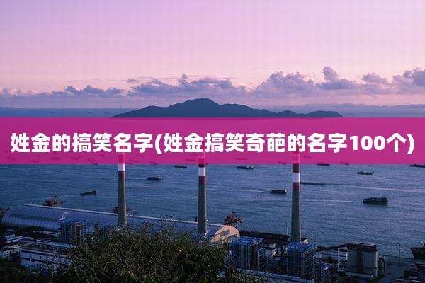姓金的搞笑名字(姓金搞笑奇葩的名字100个)