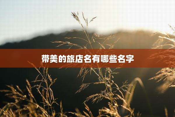 带美的旅店名有哪些名字