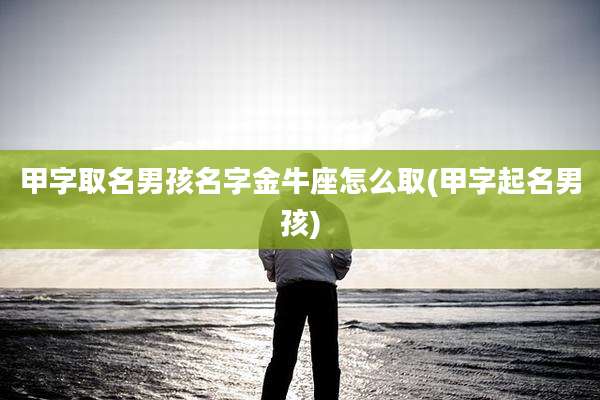 甲字取名男孩名字金牛座怎么取(甲字起名男孩)