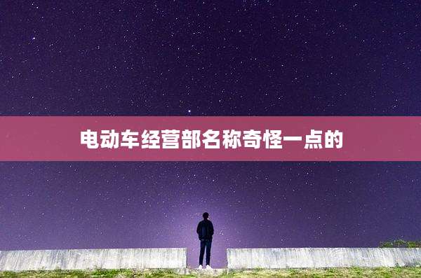 电动车经营部名称奇怪一点的