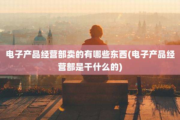 电子产品经营部卖的有哪些东西(电子产品经营部是干什么的)