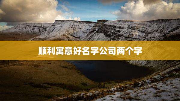 顺利寓意好名字公司两个字