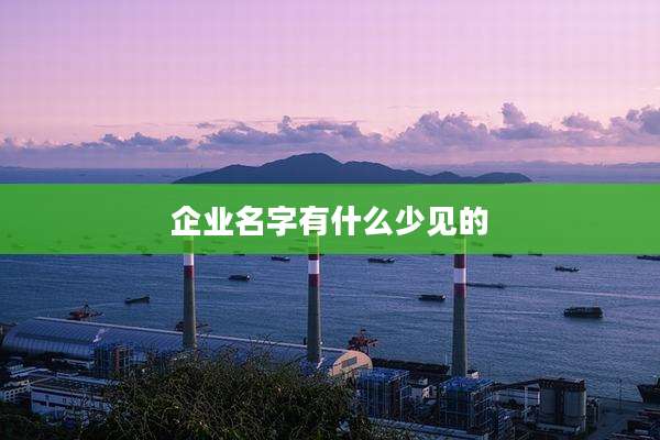 企业名字有什么少见的
