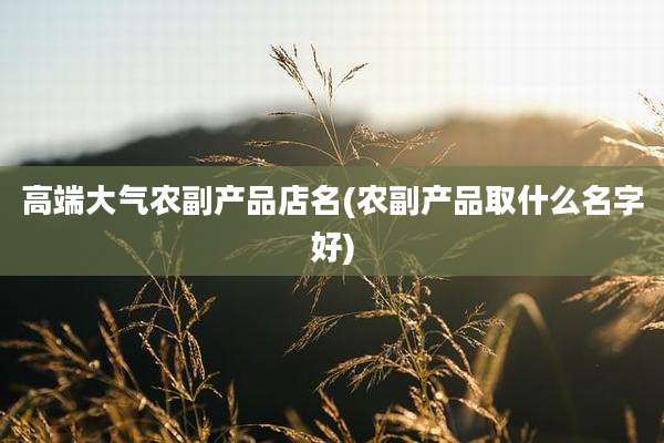 高端大气农副产品店名(农副产品取什么名字好)