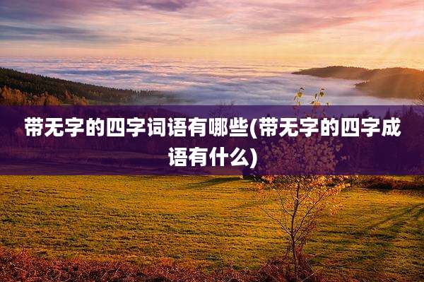 带无字的四字词语有哪些(带无字的四字成语有什么)