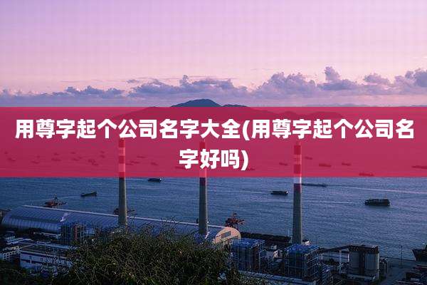 用尊字起个公司名字大全(用尊字起个公司名字好吗)
