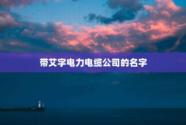 带艾字电力电缆公司的名字