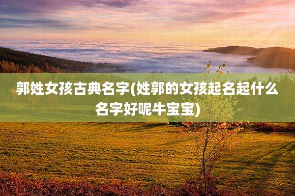 郭姓女孩古典名字(姓郭的女孩起名起什么名字好呢牛宝宝)