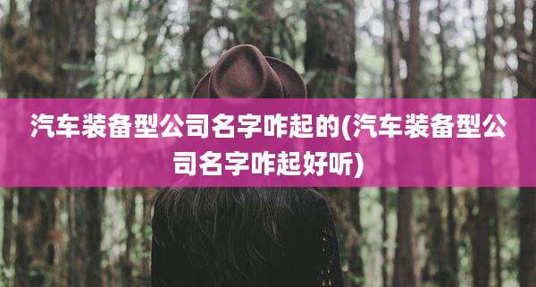 汽车装备型公司名字咋起的(汽车装备型公司名字咋起好听)