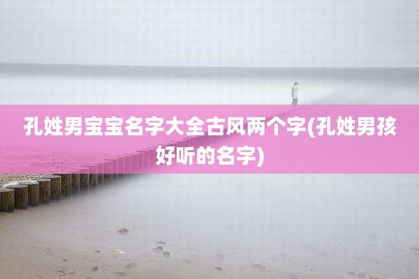 孔姓男宝宝名字大全古风两个字(孔姓男孩好听的名字)