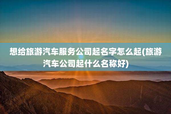 想给旅游汽车服务公司起名字怎么起(旅游汽车公司起什么名称好)