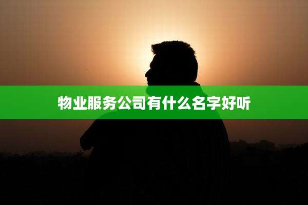 物业服务公司有什么名字好听