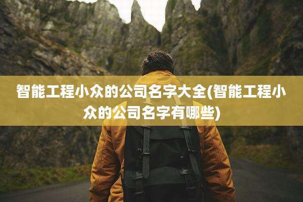智能工程小众的公司名字大全(智能工程小众的公司名字有哪些)