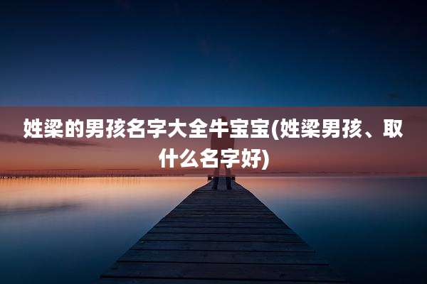 姓梁的男孩名字大全牛宝宝(姓梁男孩、取什么名字好)