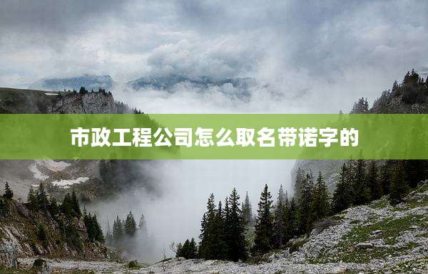 市政工程公司怎么取名带诺字的