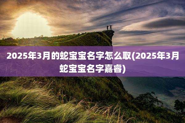 2025年3月的蛇宝宝名字怎么取(2025年3月蛇宝宝名字嘉睿)
