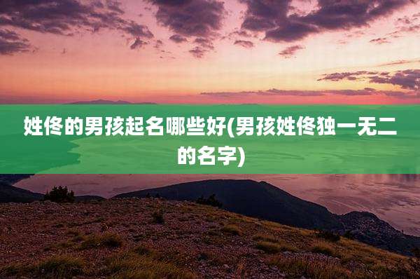姓佟的男孩起名哪些好(男孩姓佟独一无二的名字)