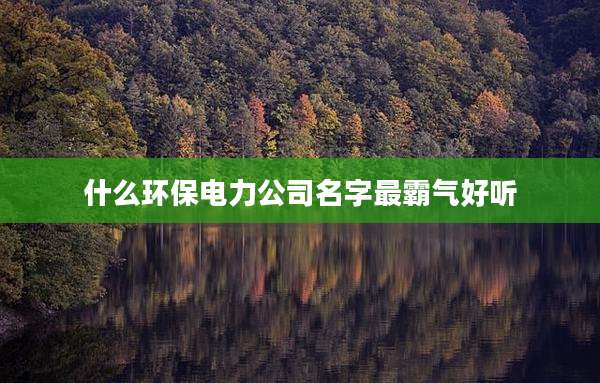 什么环保电力公司名字最霸气好听