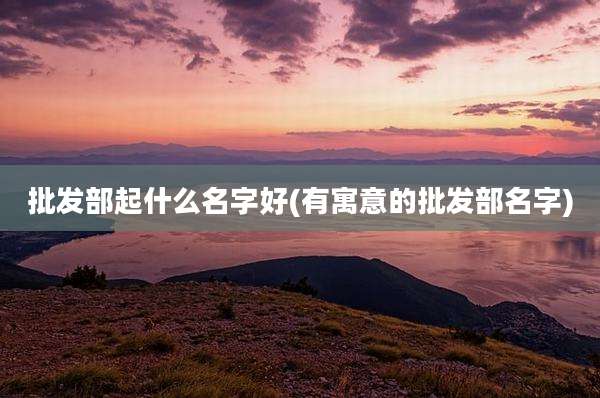 批发部起什么名字好(有寓意的批发部名字)
