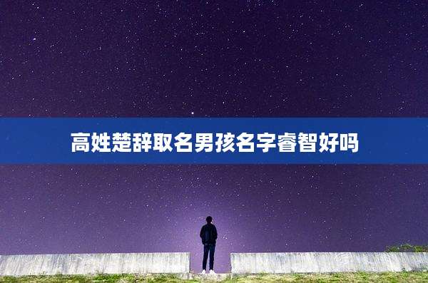 高姓楚辞取名男孩名字睿智好吗