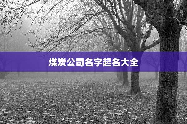 煤炭公司名字起名大全