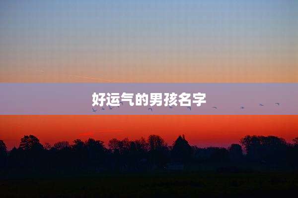 好运气的男孩名字