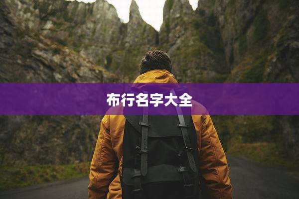 布行名字大全