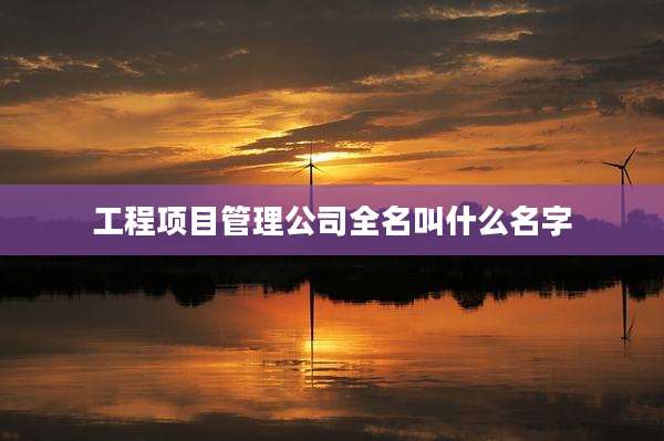 工程项目管理公司全名叫什么名字