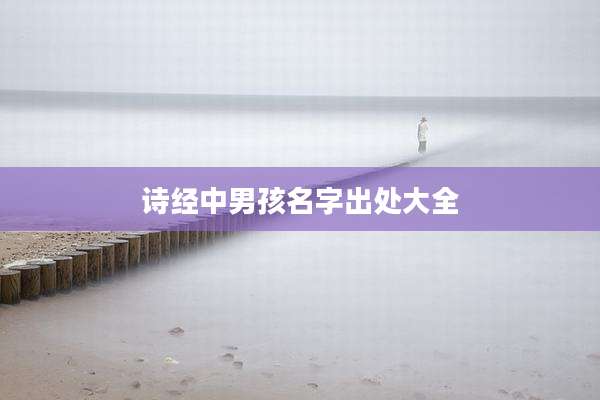 诗经中男孩名字出处大全