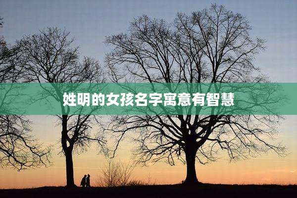 姓明的女孩名字寓意有智慧