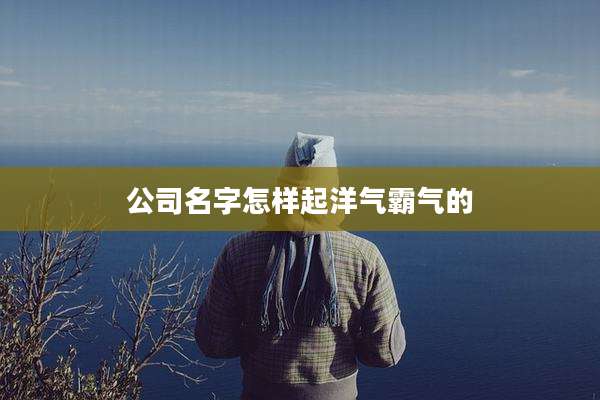 公司名字怎样起洋气霸气的