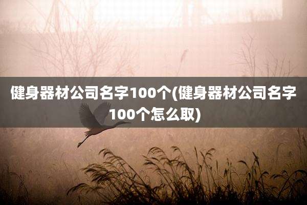 健身器材公司名字100个(健身器材公司名字100个怎么取)