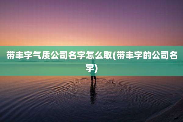 带丰字气质公司名字怎么取(带丰字的公司名字)
