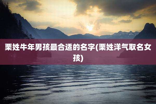 栗姓牛年男孩最合适的名字(栗姓洋气取名女孩)