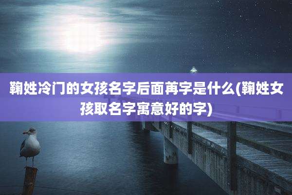鞠姓冷门的女孩名字后面苒字是什么(鞠姓女孩取名字寓意好的字)