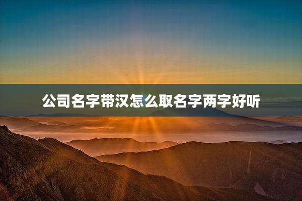公司名字带汉怎么取名字两字好听