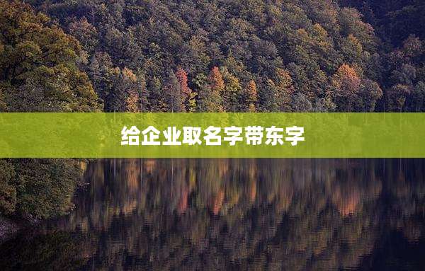 给企业取名字带东字