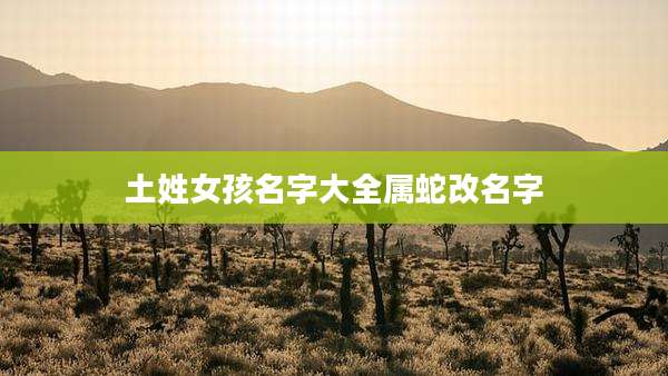 土姓女孩名字大全属蛇改名字